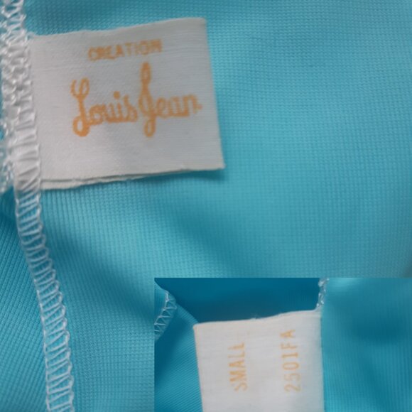 VTG Turquoise Blue 2 pcs Nightgown Set Louis Jean Mint Condition Unique Size S-M - Picture 10 of 10